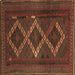 Square Machine Washable Persian Brown Traditional Rug, wshtr2722brn