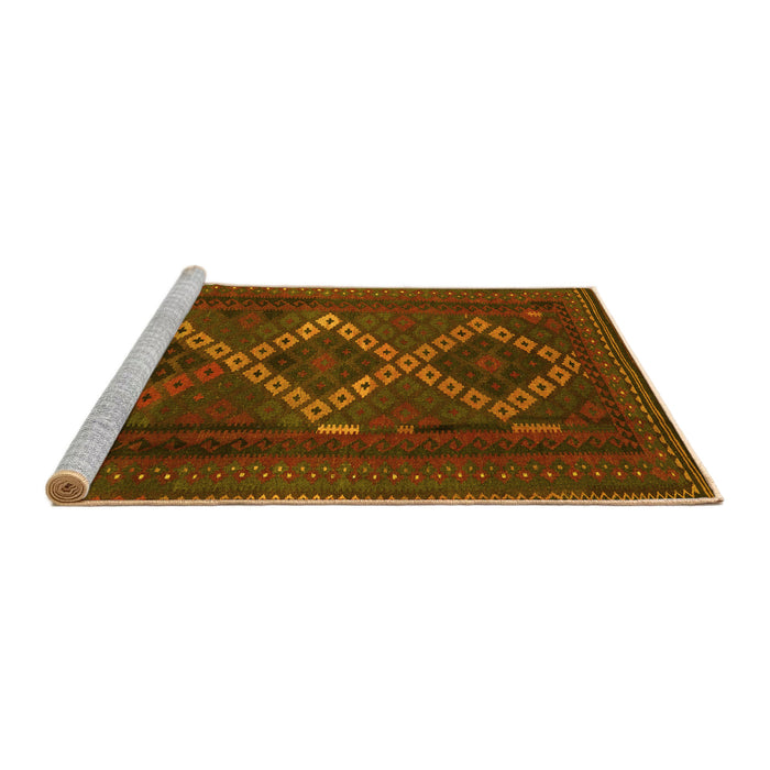 Sideview of Machine Washable Persian Yellow Traditional Rug, wshtr2722yw