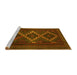 Sideview of Machine Washable Persian Yellow Traditional Rug, wshtr2722yw