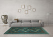 Machine Washable Persian Turquoise Traditional Area Rugs in a Living Room,, wshtr2722turq