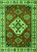 Geometric Green Traditional Rug, tr2723grn