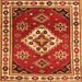 Serging Thickness of Geometric Orange Traditional Rug, tr2723org