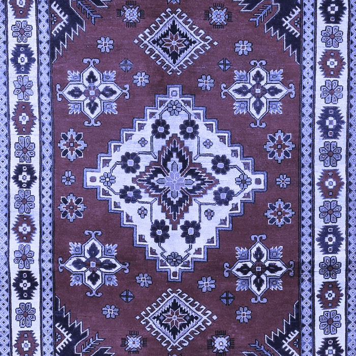 Machine Washable Geometric Blue Traditional Rug, wshtr2723blu