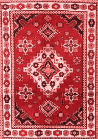 Geometric Red Traditional Rug, tr2723red