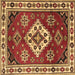 Square Geometric Brown Traditional Rug, tr2723brn