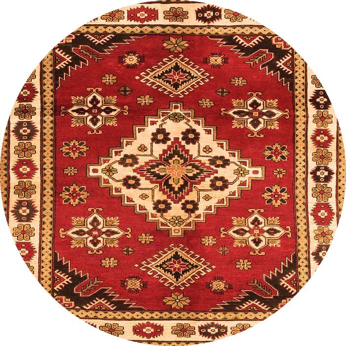 Square Geometric Orange Traditional Rug, tr2723org