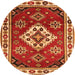 Square Geometric Orange Traditional Rug, tr2723org