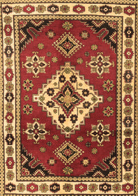 Geometric Brown Traditional Rug, tr2723brn