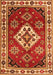 Geometric Orange Traditional Rug, tr2723org