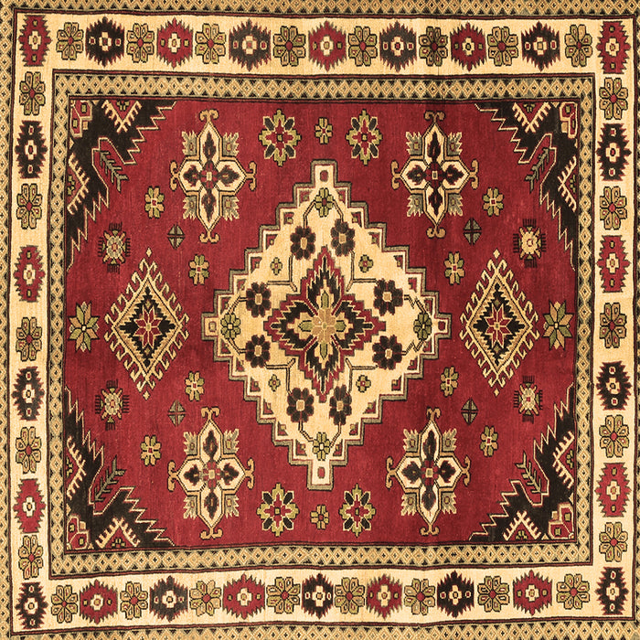 Square Machine Washable Geometric Brown Traditional Rug, wshtr2723brn