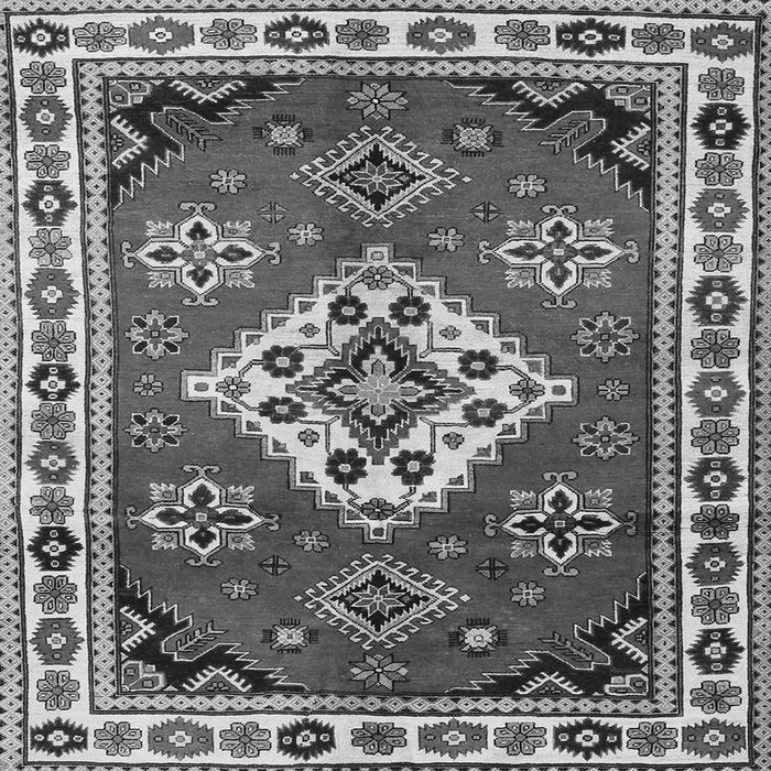 Round Machine Washable Geometric Gray Traditional Rug, wshtr2723gry