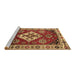 Sideview of Machine Washable Geometric Brown Traditional Rug, wshtr2723brn