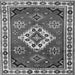 Serging Thickness of Geometric Gray Traditional Rug, tr2723gry