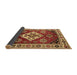 Sideview of Geometric Brown Traditional Rug, tr2723brn