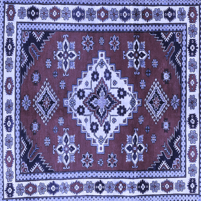 Square Machine Washable Geometric Blue Traditional Rug, wshtr2723blu