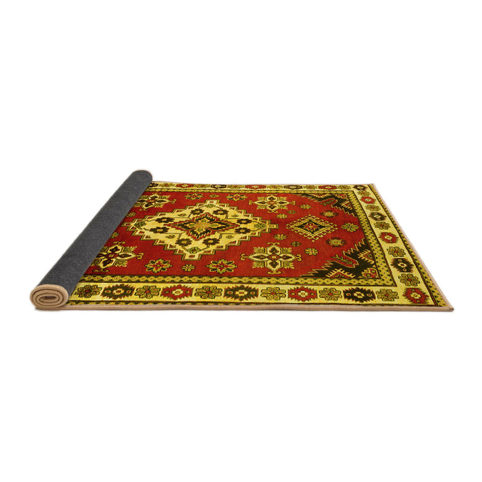Sideview of Geometric Yellow Traditional Rug, tr2723yw
