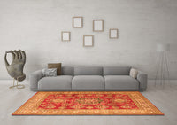 Machine Washable Persian Orange Traditional Rug, wshtr2724org