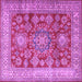 Square Machine Washable Persian Purple Traditional Area Rugs, wshtr2724pur