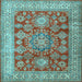 Square Machine Washable Persian Light Blue Traditional Rug, wshtr2724lblu