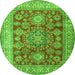 Machine Washable Persian Green Traditional Area Rugs, wshtr2724grn