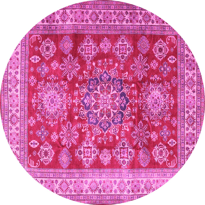 Round Persian Pink Traditional Rug, tr2724pnk