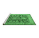 Sideview of Machine Washable Persian Emerald Green Traditional Area Rugs, wshtr2724emgrn