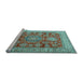 Sideview of Machine Washable Persian Light Blue Traditional Rug, wshtr2724lblu