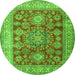Square Persian Green Traditional Rug, tr2724grn