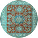 Round Persian Light Blue Traditional Rug, tr2724lblu