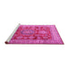 Sideview of Machine Washable Persian Pink Traditional Rug, wshtr2724pnk