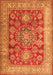 Serging Thickness of Machine Washable Persian Orange Traditional Area Rugs, wshtr2724org