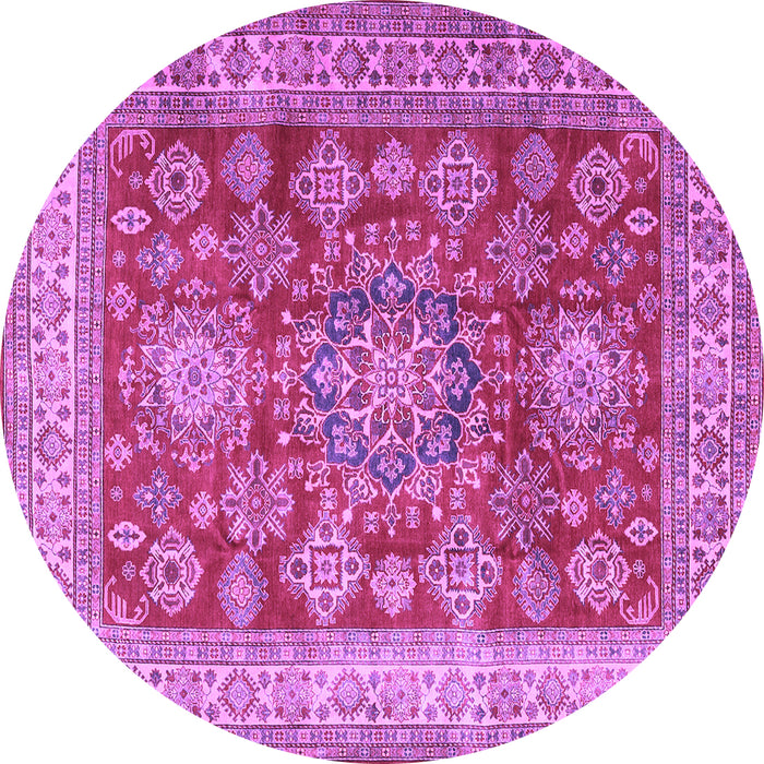 Round Persian Purple Traditional Rug, tr2724pur