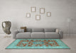 Machine Washable Persian Light Blue Traditional Rug in a Living Room, wshtr2724lblu