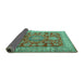 Sideview of Persian Turquoise Traditional Rug, tr2724turq