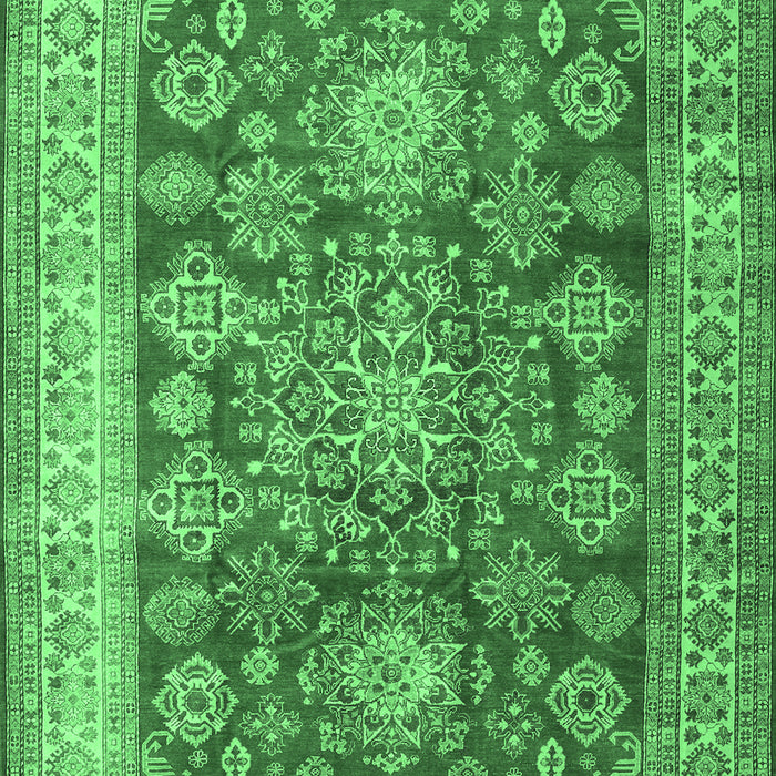 Machine Washable Persian Emerald Green Traditional Area Rugs, wshtr2724emgrn