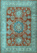 Machine Washable Persian Light Blue Traditional Rug, wshtr2724lblu