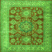 Round Machine Washable Persian Green Traditional Area Rugs, wshtr2724grn