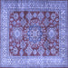 Square Persian Blue Traditional Rug, tr2724blu