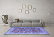 Machine Washable Persian Blue Traditional Rug in a Living Room, wshtr2724blu