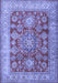 Machine Washable Persian Blue Traditional Rug, wshtr2724blu