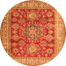 Machine Washable Persian Orange Traditional Area Rugs, wshtr2724org