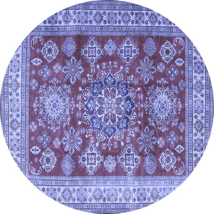 Round Persian Blue Traditional Rug, tr2724blu