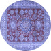 Round Persian Blue Traditional Rug, tr2724blu