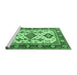 Sideview of Machine Washable Persian Emerald Green Traditional Area Rugs, wshtr2725emgrn