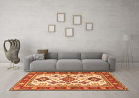 Machine Washable Persian Orange Traditional Rug, wshtr2725org