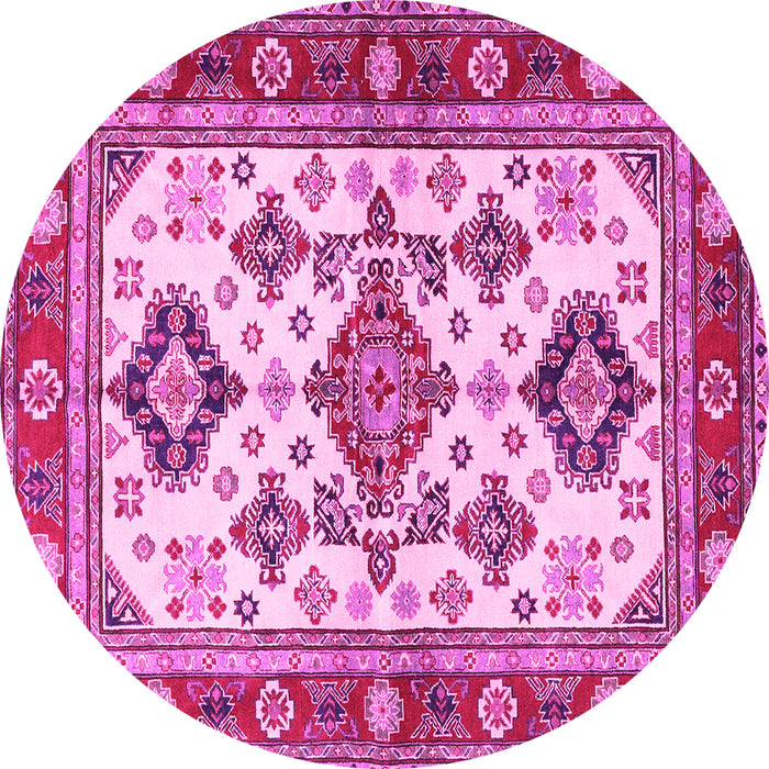 Round Persian Pink Traditional Rug, tr2725pnk