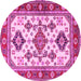 Round Persian Pink Traditional Rug, tr2725pnk