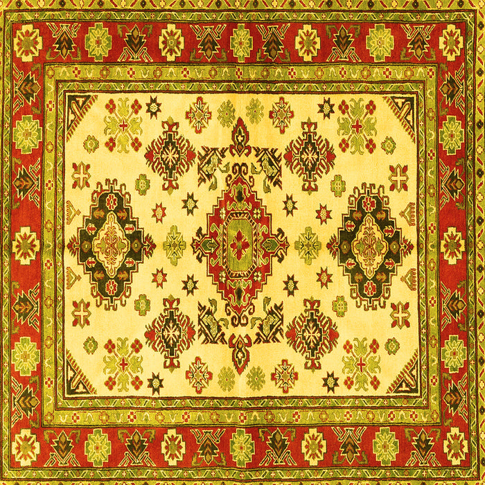 Square Persian Yellow Traditional Rug, tr2725yw