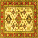 Square Persian Yellow Traditional Rug, tr2725yw