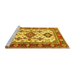 Sideview of Machine Washable Persian Yellow Traditional Rug, wshtr2725yw